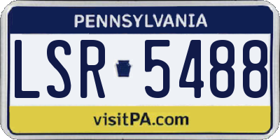 PA license plate LSR5488