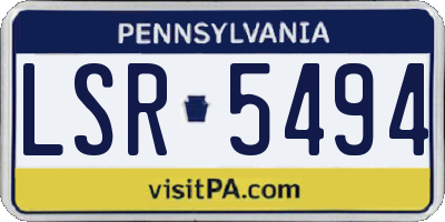 PA license plate LSR5494