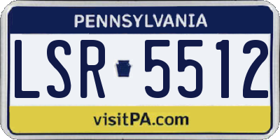 PA license plate LSR5512