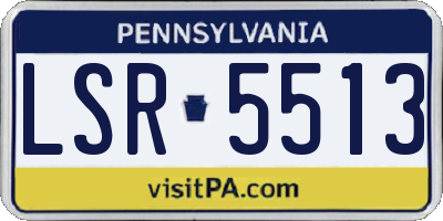 PA license plate LSR5513
