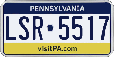 PA license plate LSR5517
