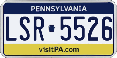 PA license plate LSR5526