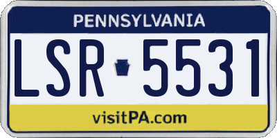 PA license plate LSR5531