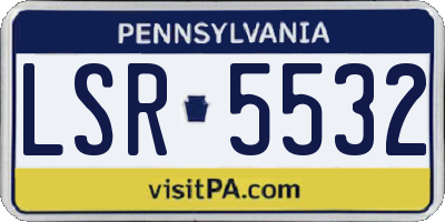 PA license plate LSR5532