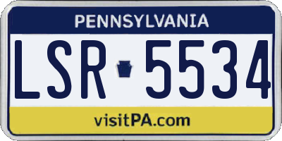 PA license plate LSR5534