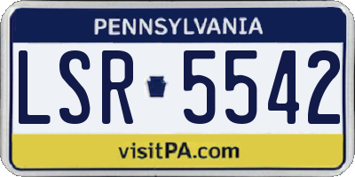 PA license plate LSR5542