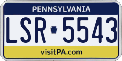 PA license plate LSR5543