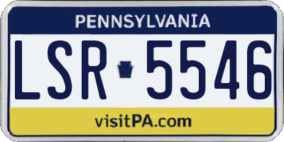 PA license plate LSR5546