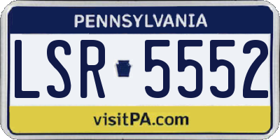 PA license plate LSR5552