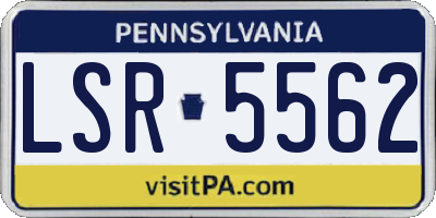 PA license plate LSR5562