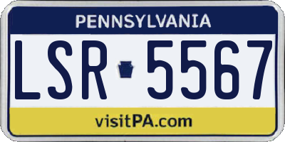 PA license plate LSR5567