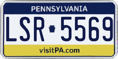 PA license plate LSR5569
