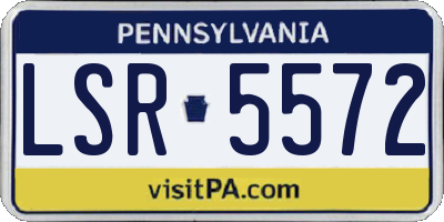 PA license plate LSR5572