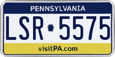 PA license plate LSR5575