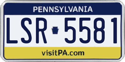 PA license plate LSR5581