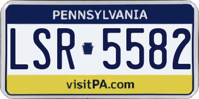 PA license plate LSR5582