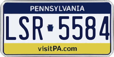 PA license plate LSR5584
