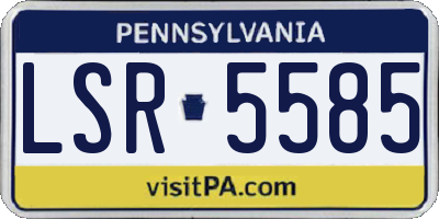 PA license plate LSR5585