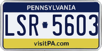PA license plate LSR5603