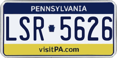 PA license plate LSR5626