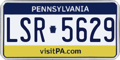 PA license plate LSR5629