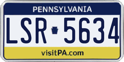 PA license plate LSR5634