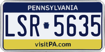 PA license plate LSR5635