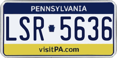 PA license plate LSR5636