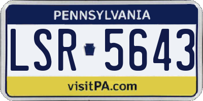 PA license plate LSR5643