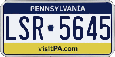 PA license plate LSR5645