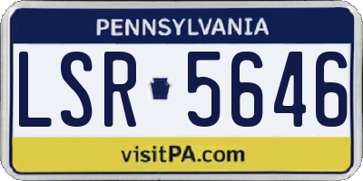 PA license plate LSR5646