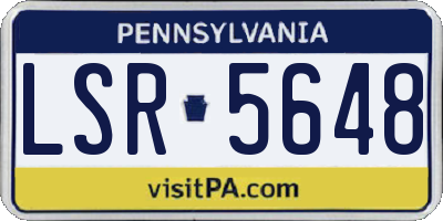 PA license plate LSR5648