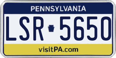PA license plate LSR5650