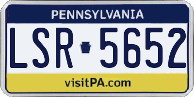PA license plate LSR5652