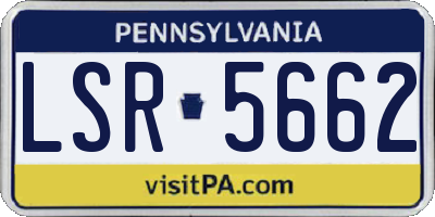 PA license plate LSR5662