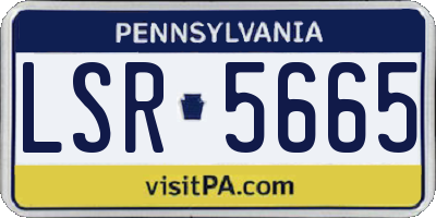 PA license plate LSR5665