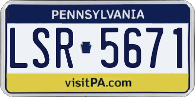 PA license plate LSR5671