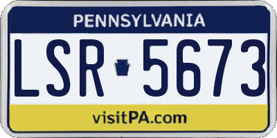 PA license plate LSR5673