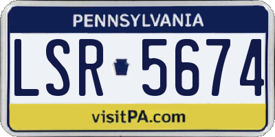 PA license plate LSR5674