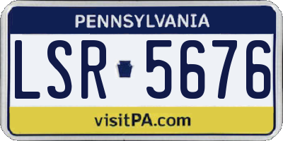 PA license plate LSR5676