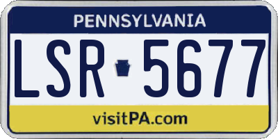 PA license plate LSR5677
