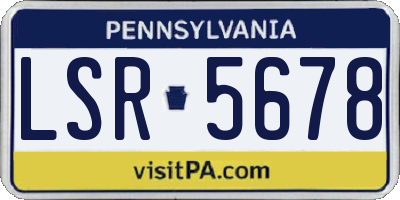 PA license plate LSR5678