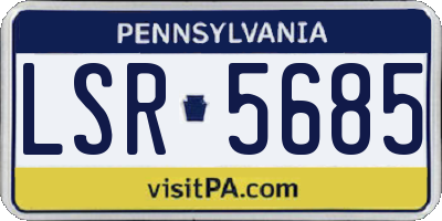 PA license plate LSR5685