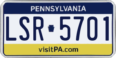 PA license plate LSR5701