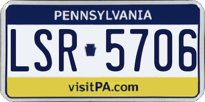 PA license plate LSR5706