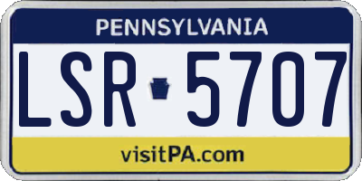 PA license plate LSR5707
