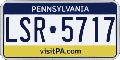 PA license plate LSR5717