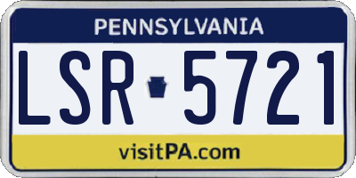 PA license plate LSR5721