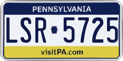 PA license plate LSR5725