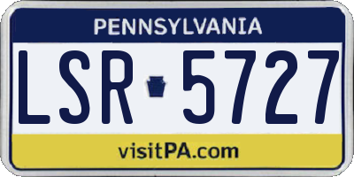 PA license plate LSR5727